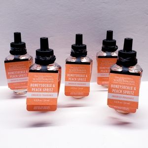 Bath & Body Works HONEYSUCKLE & PEACH SPRITZ Wallflower Refills, 0.8 oz (5 pack)